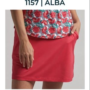 NWT Bermuda Sands Apparel Alba Red Women’s skort for Casual Resort Wear.